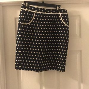 The Limited pencil skirt. Navy and white polka dot